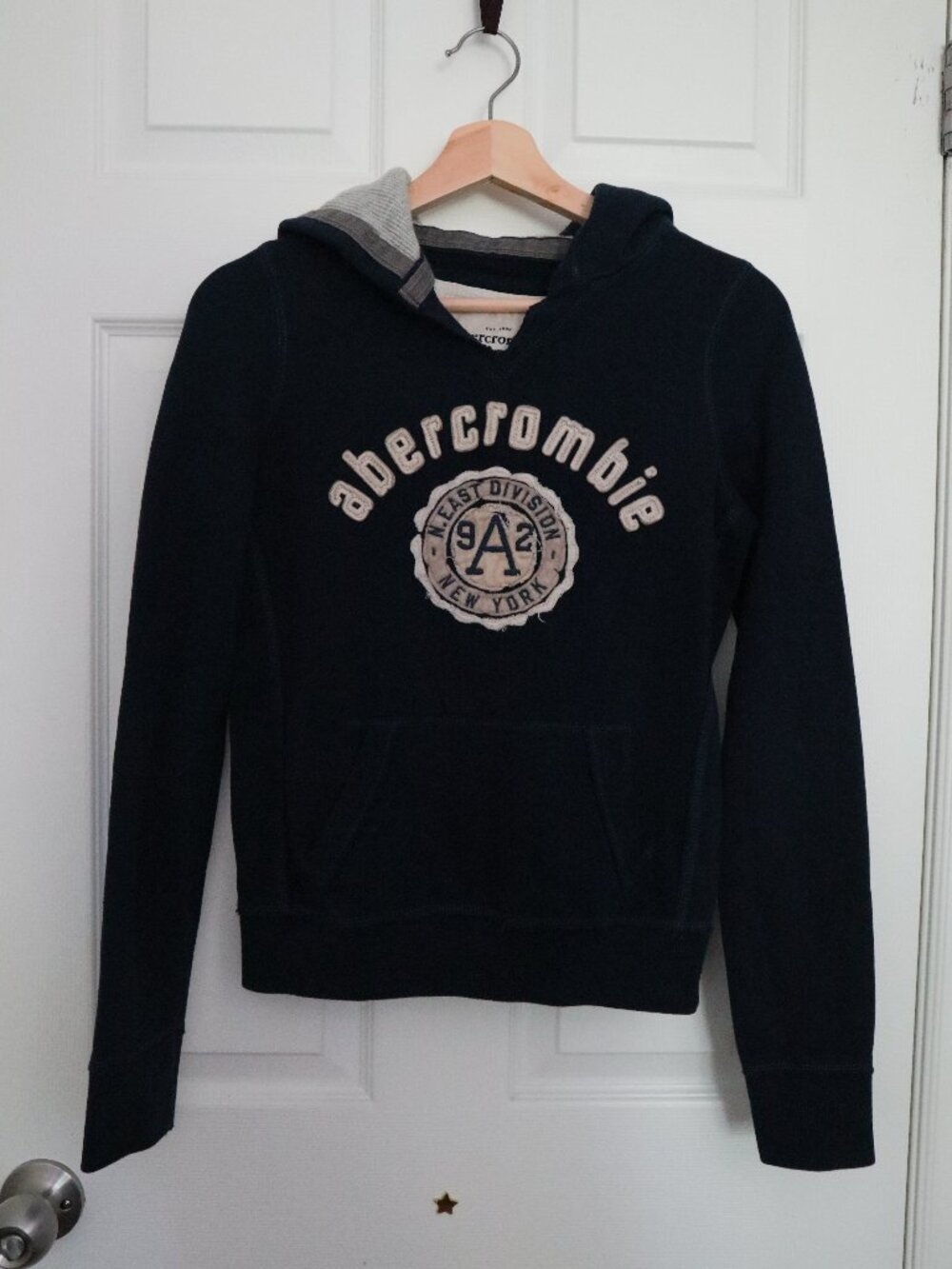 Y2K Vintage Abercrombie Kids Hoodie Navy Blue XL